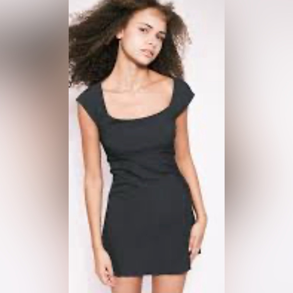 Urban Outfitters black sweetheart fitted mini dress with open strap back
